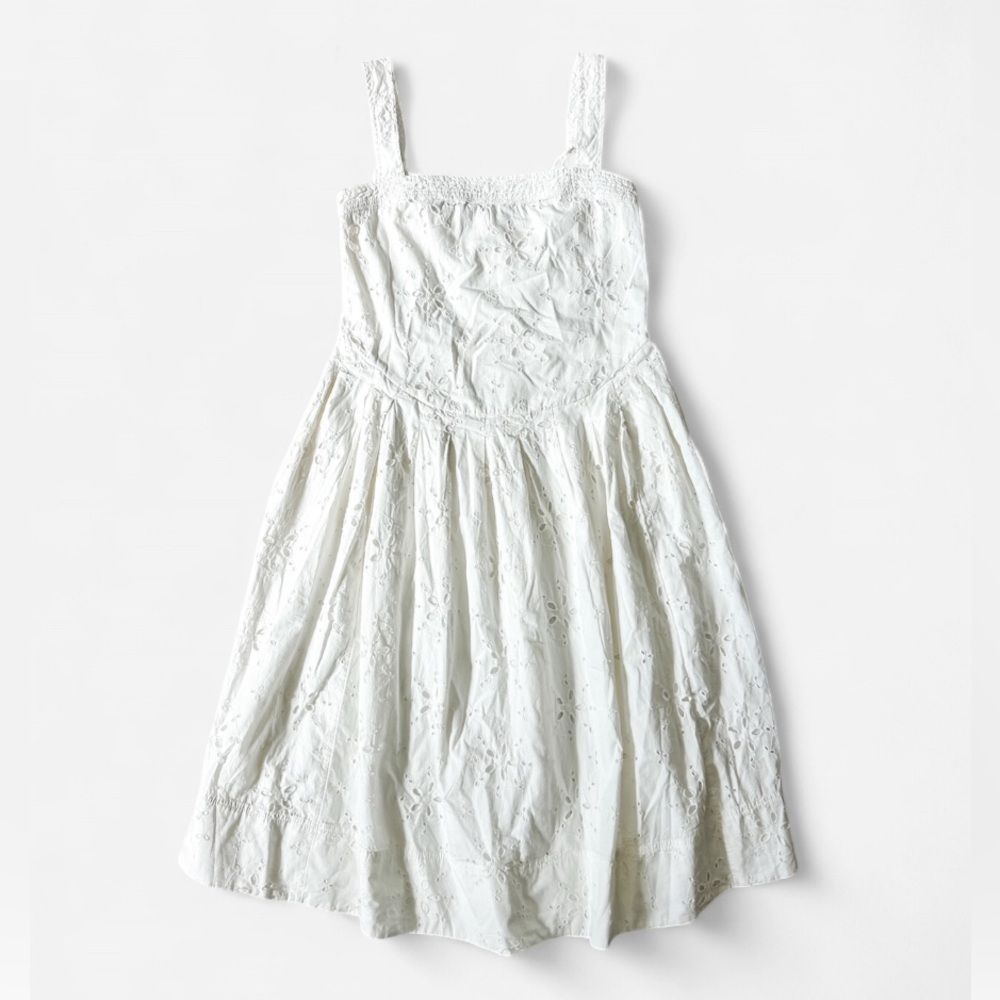 FREE PEOPLE Primavera Eyelet Tie Midi Dress - White Women’s - Size Small - Picture 5 of 16